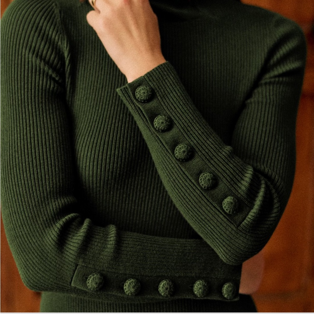 Sezane Hillary Dress Epicea Green - Size L